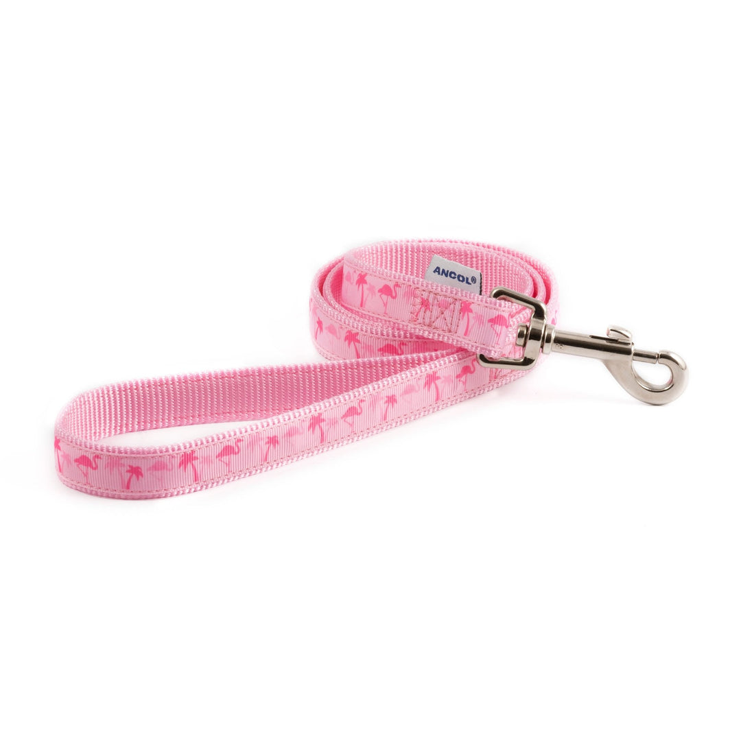 The Ancol Nylon Flamingo Lead 1m x 1.9cm in Pink#Pink