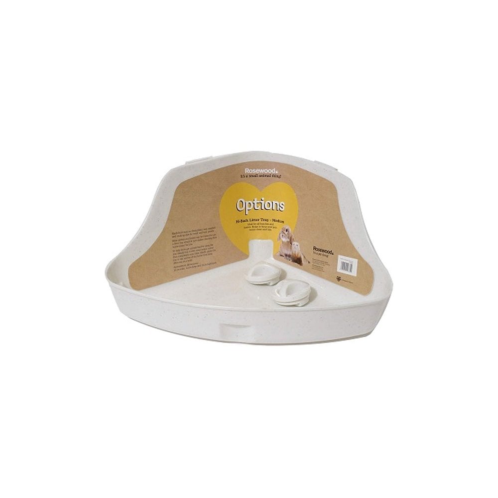 The Rosewood Options Corner Litter Tray in White#White