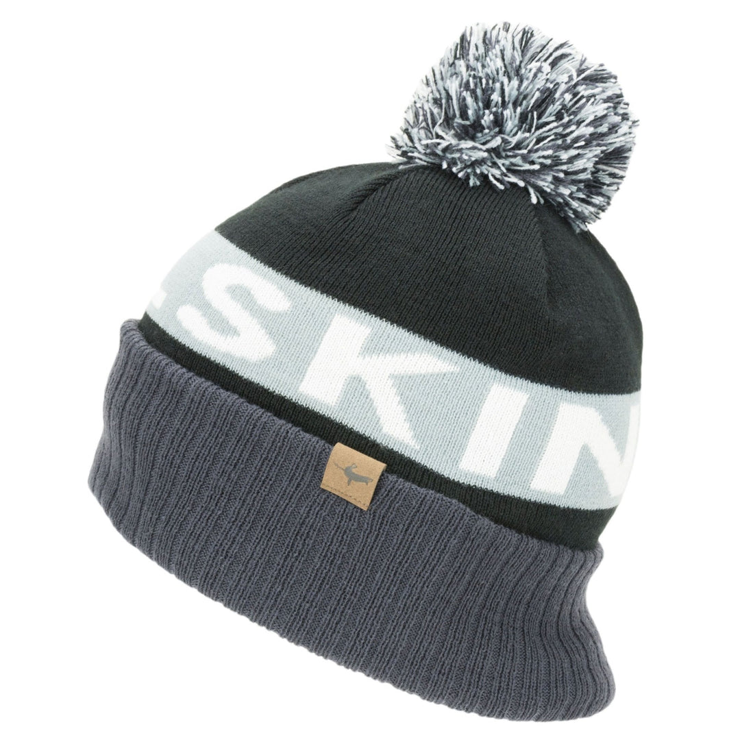 The Sealskinz Water Repellent Cold Weather Bobble Hat in Black#Black