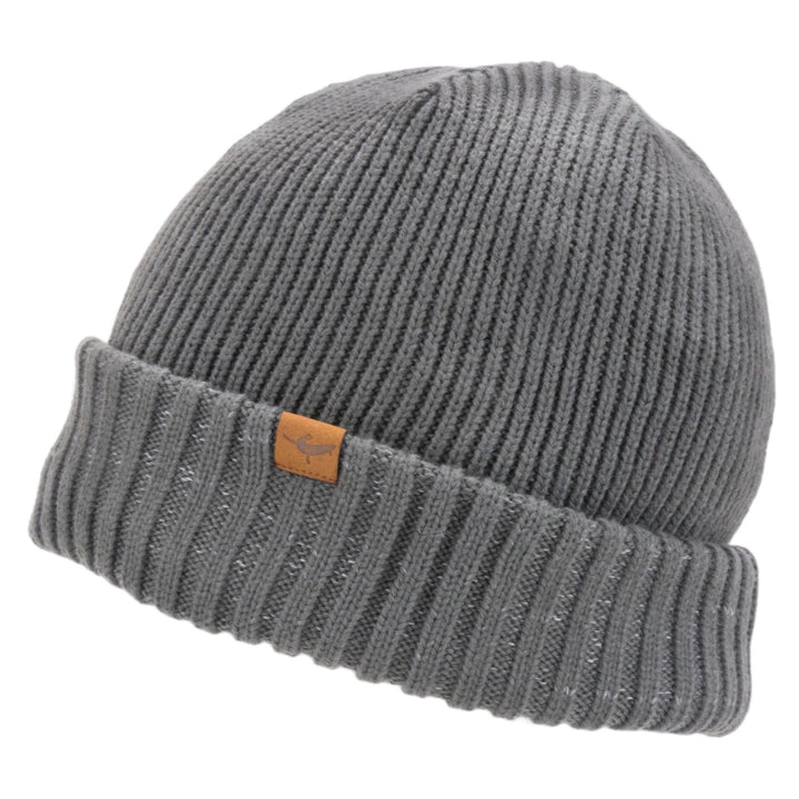 The Sealskinz Waterproof Cold Weather Roll Cuff Beanie in Grey#Grey