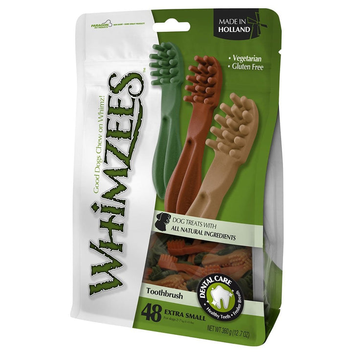 Whimzees Extra Small Toothbrush Treats for Dogs 48 Pack