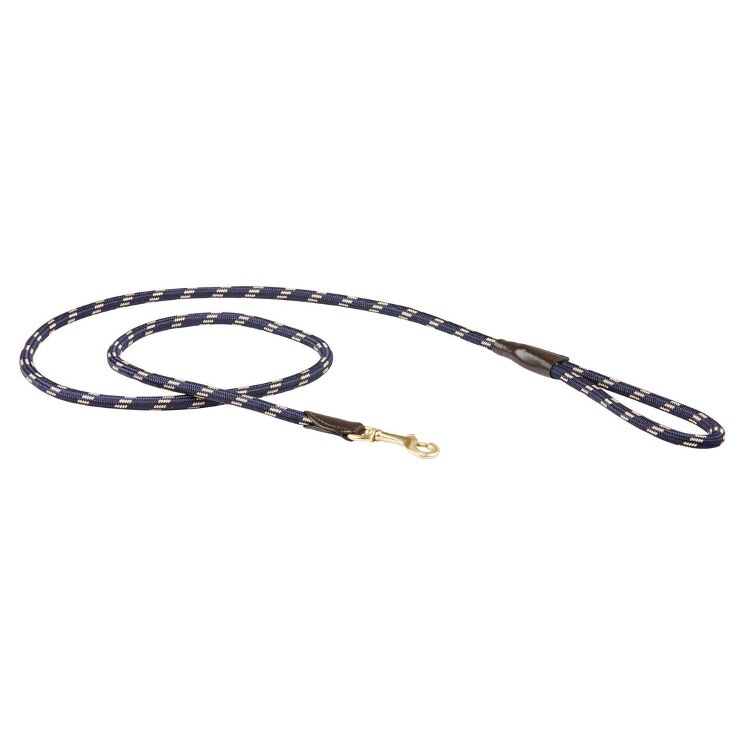 The Weatherbeeta Rope Leather Dog Lead in Navy#Navy
