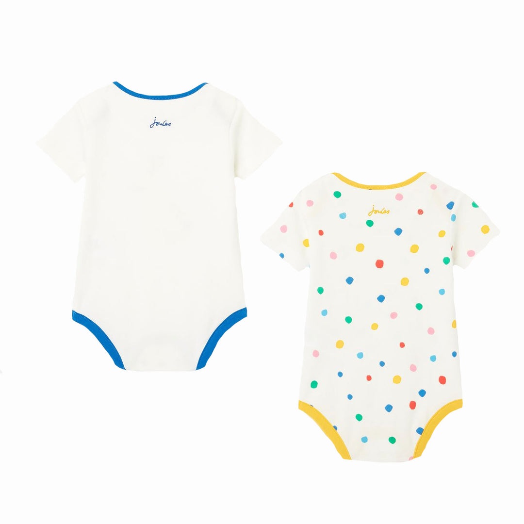 Joules Baby Nursery Laurel Cotton 2Pk Short Sleeve Bodysuits