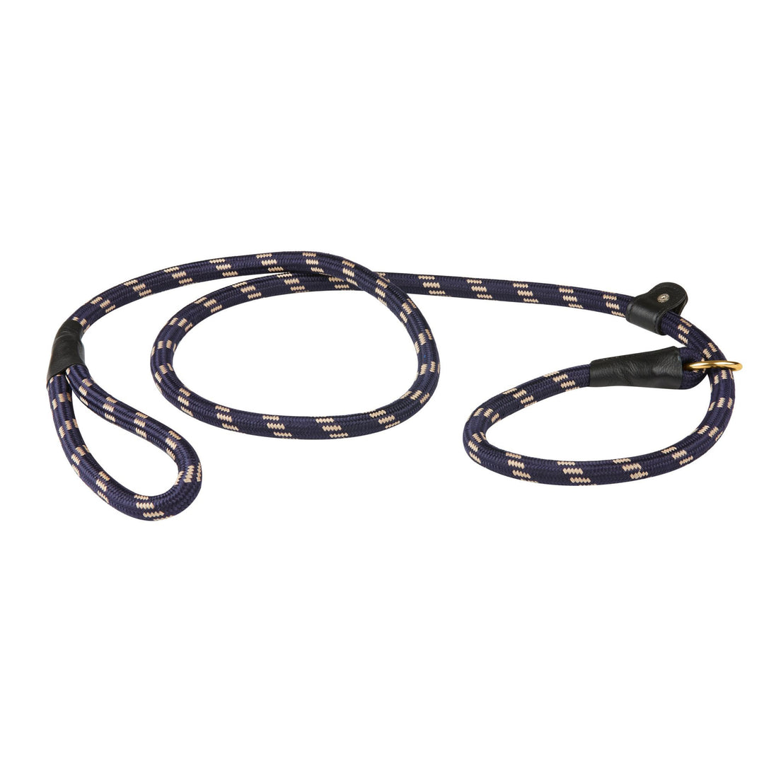 The Weatherbeeta Rope Leather Slip Dog Lead in Navy#Navy