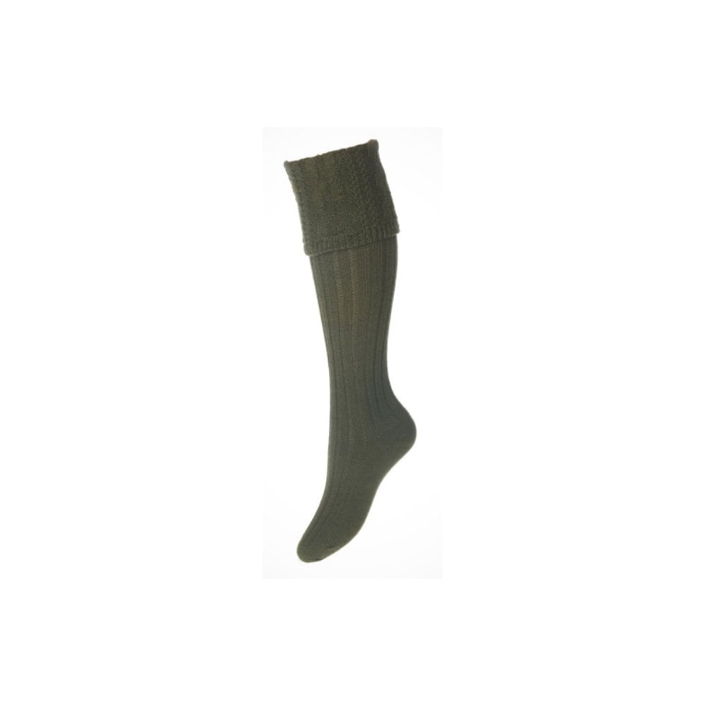 The House Of Cheviot Ladies Glenmore Sock in Green#Green