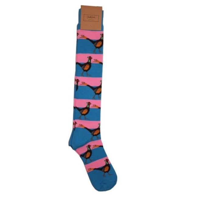 The Shuttle Socks Ladies Pheasant Welly Socks in Pink#Pink