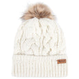 The Barbour Ladies Penshaw Cable Beanie in Dark Red#Dark Red