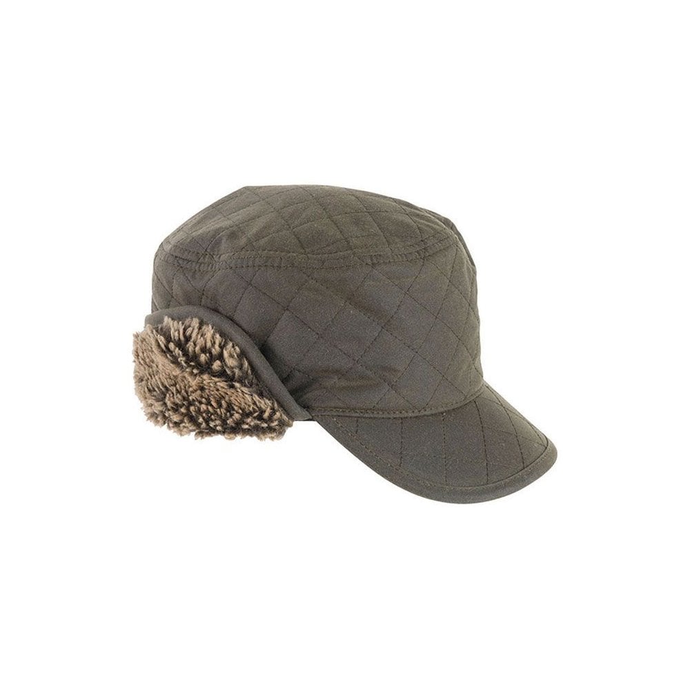 The Barbour Mens Stanhope Waxed Hunting Cap in Green#Green