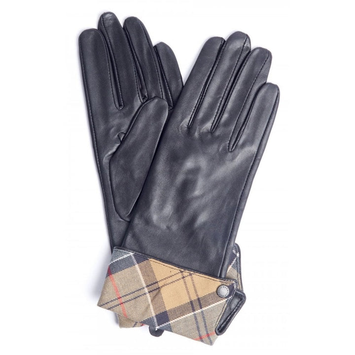 The Barbour Lady Jane Leather Gloves in Black#Black