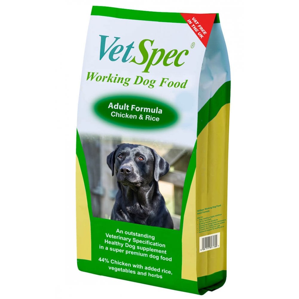 VetSpec Adult Formula Working Dog Food with Chicken & Rice 15kg
