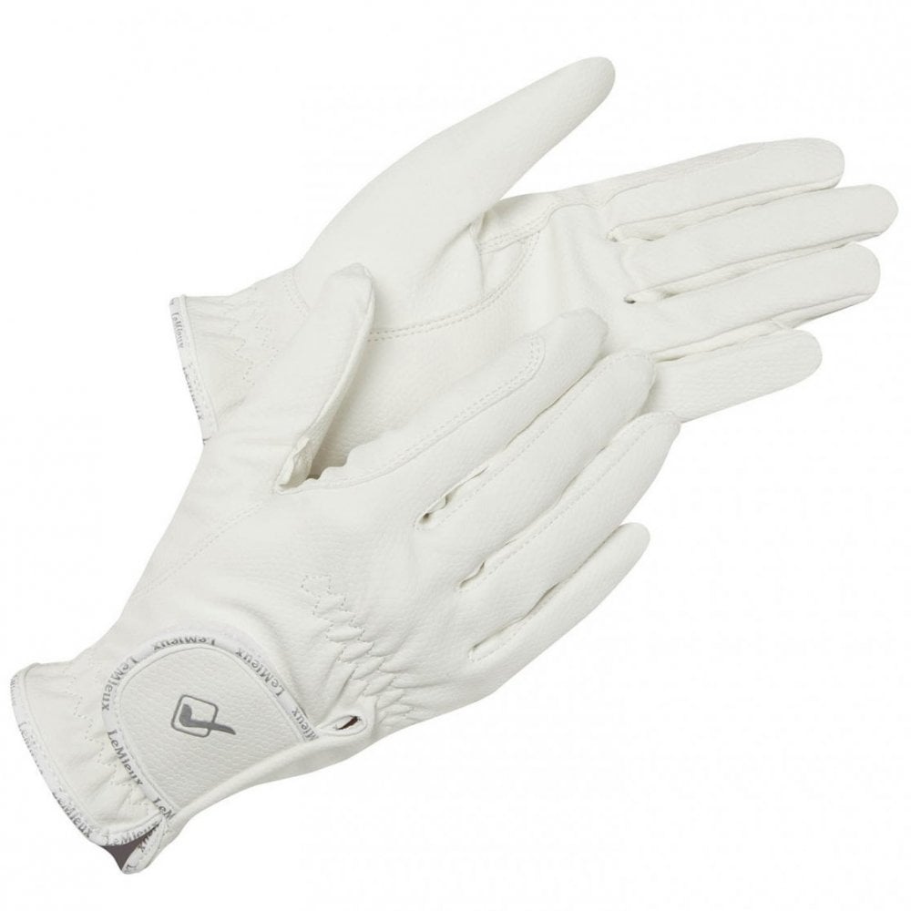 The LeMieux Classic Riding Gloves in White#White