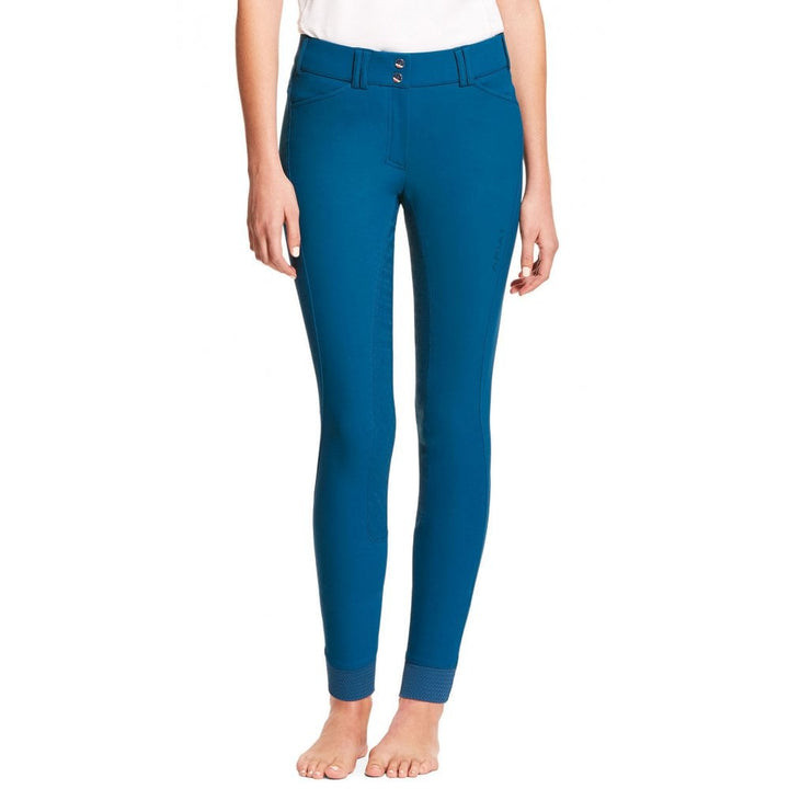 Ariat Ladies Tri Factor Grip Full Seat Breeches in Blue#Blue