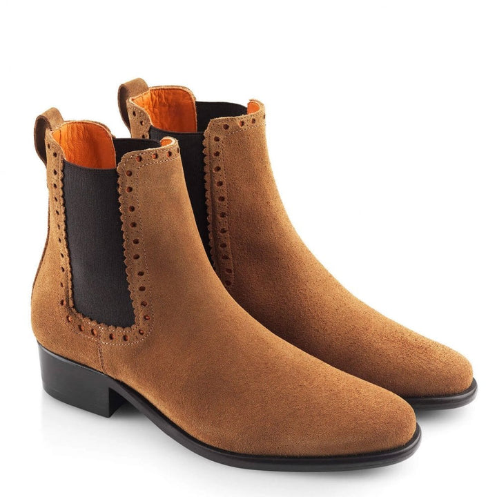 Fairfax & Favor Ladies Brogued Chelsea Ankle Boots