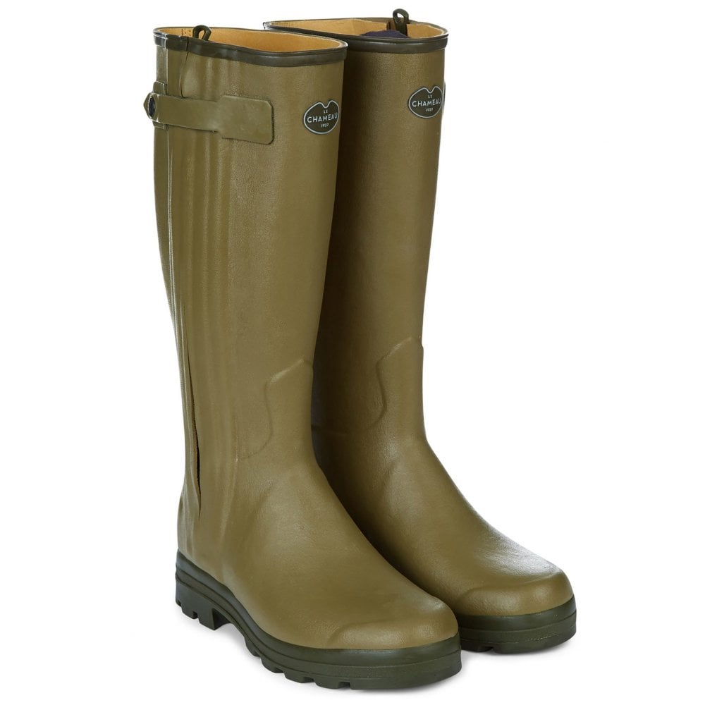 Le Chameau Chasseur Cuir Leather Lined Wellies