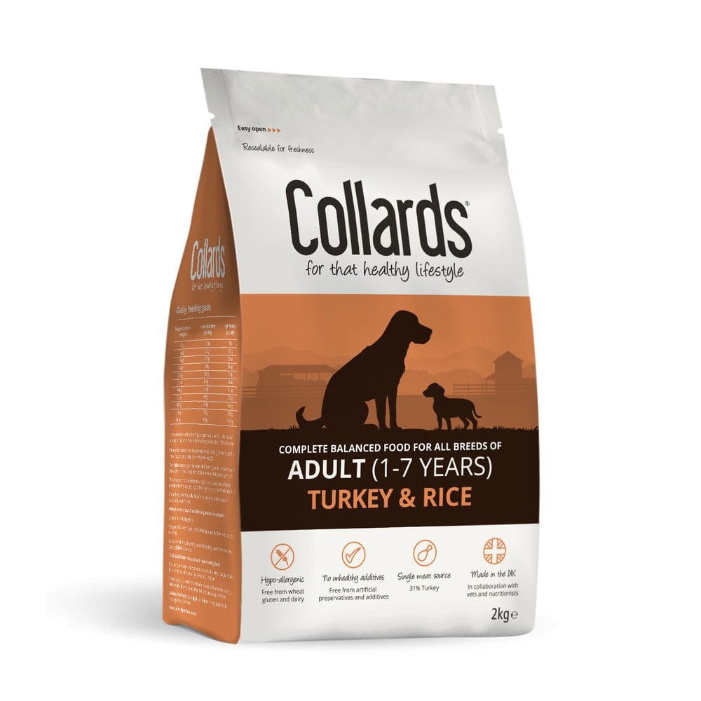 Collards Complete Adult Dog Food with Turkey & Rice 2kg
