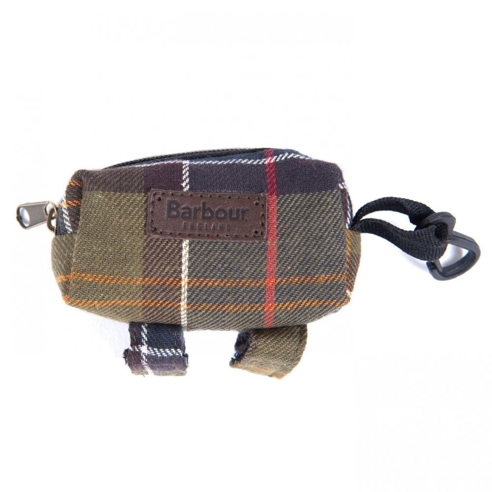 The Barbour Tartan Dog Poo Bag Dispenser in Brown Check#Brown Check