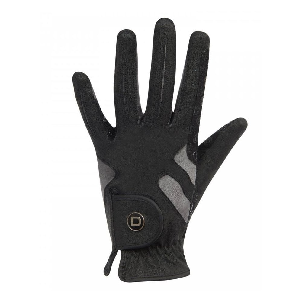 The Dublin Cool-It Gel Riding Gloves in Black#Black