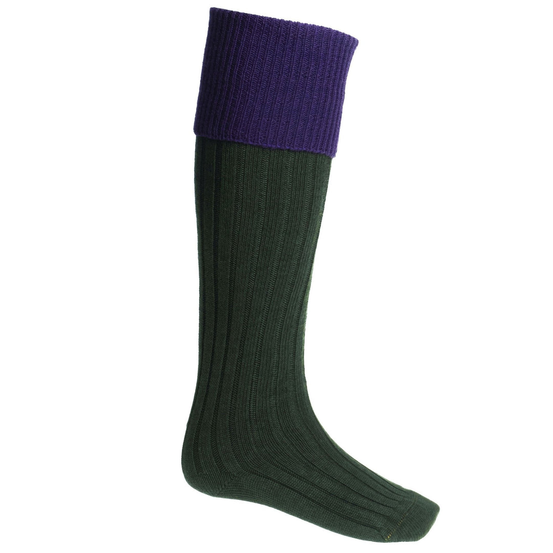 The House Of Cheviot Mens Classic Lomond Socks in Purple#Purple