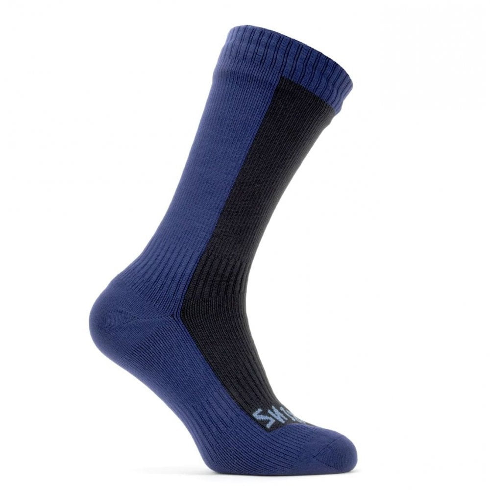 The Sealskinz Waterproof Cold Weather Mid Length Sock in Navy#Navy