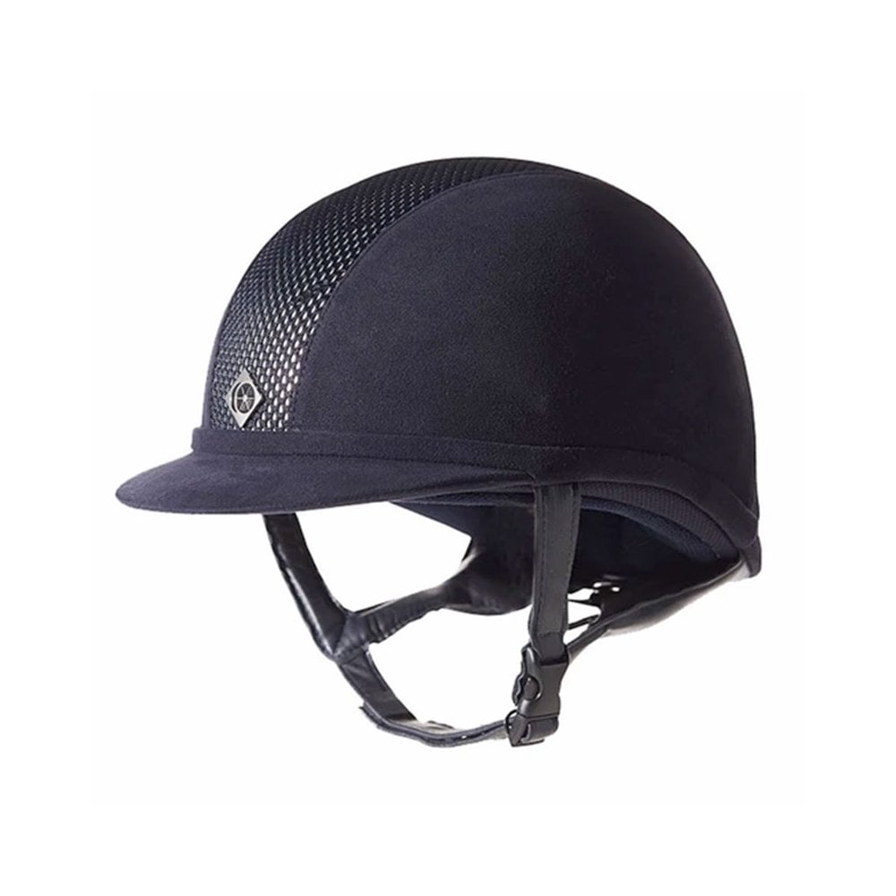 The Charles Owen AYR8 Plus Suede Riding Hat in Navy#Navy