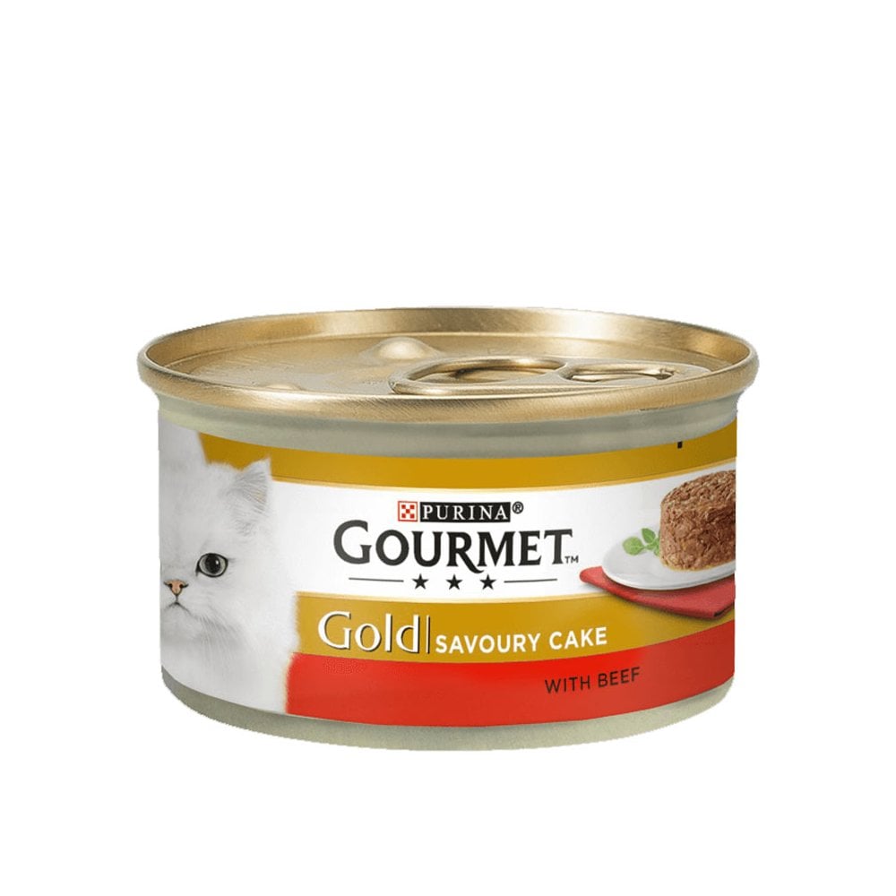 Gourmet Gold Savoury Cake with Beef Cat Food Mini Tin 85g