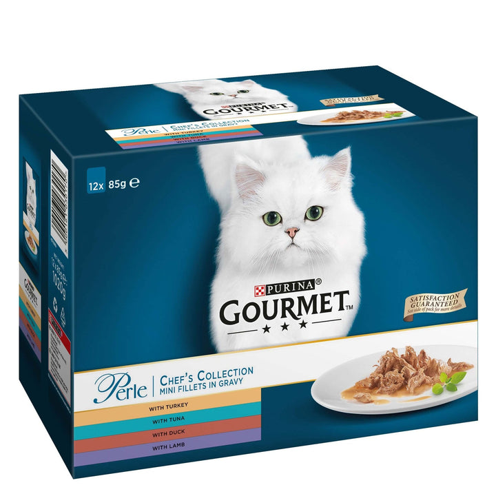 Gourmet Perle Chef's Collection Mini Fillets in Gravy Cat Food (12x85g Pouches) 12 Pack