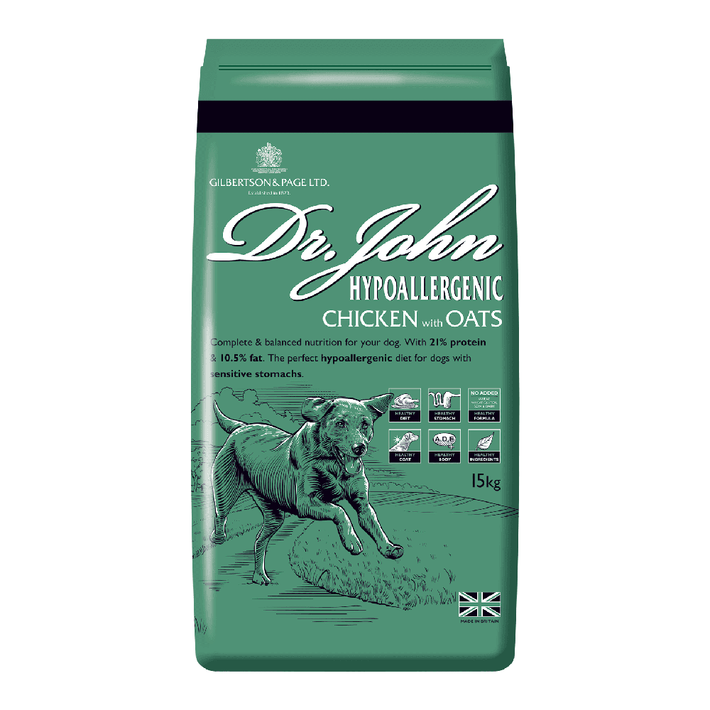 Dr John Hypo-Allergenic Working Dog Food with Chicken & Oats 15kg