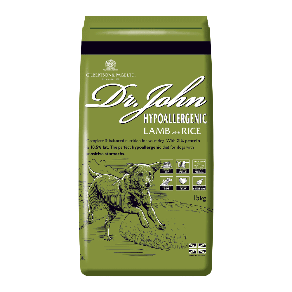 Dr John Hypo-Allergenic Working Dog Food with Lamb & Rice 15kg