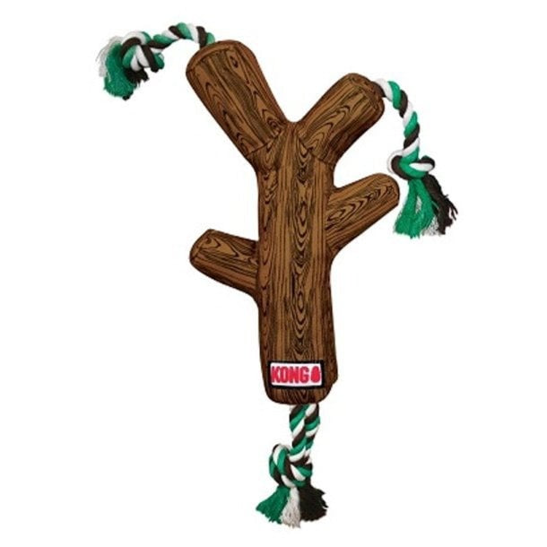 The KONG FetchStix Canvas with Rope Dog Toy in Brown#Brown