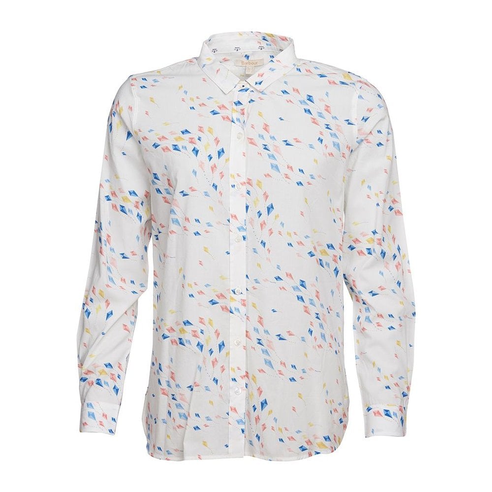 The Barbour Ladies Waterside Shirt in White Print