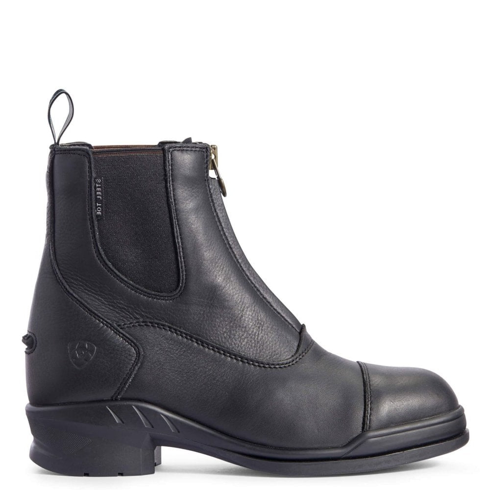 The Ariat Ladies Heritage IV Steel Toe Zip Front Paddock Boots in Black#Black