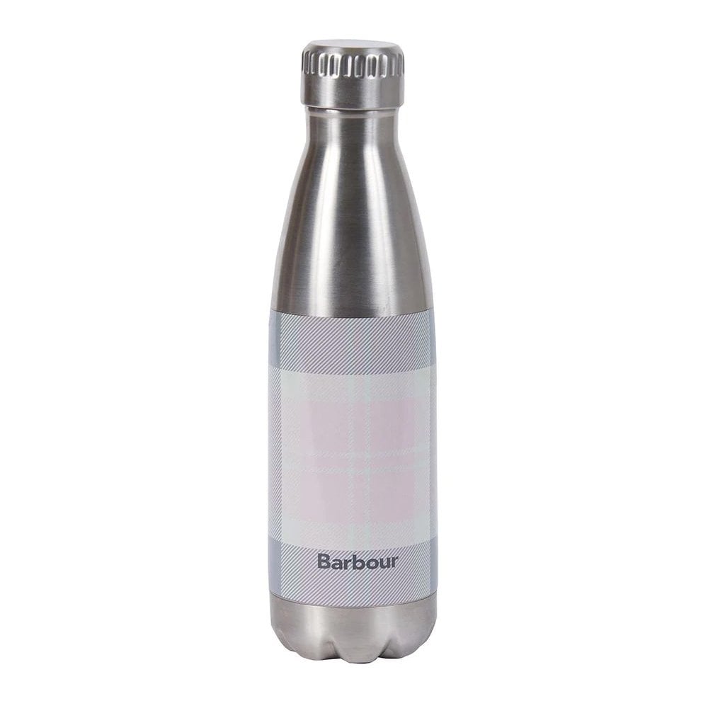 The Barbour Tartan Water Bottle in Pink#Pink