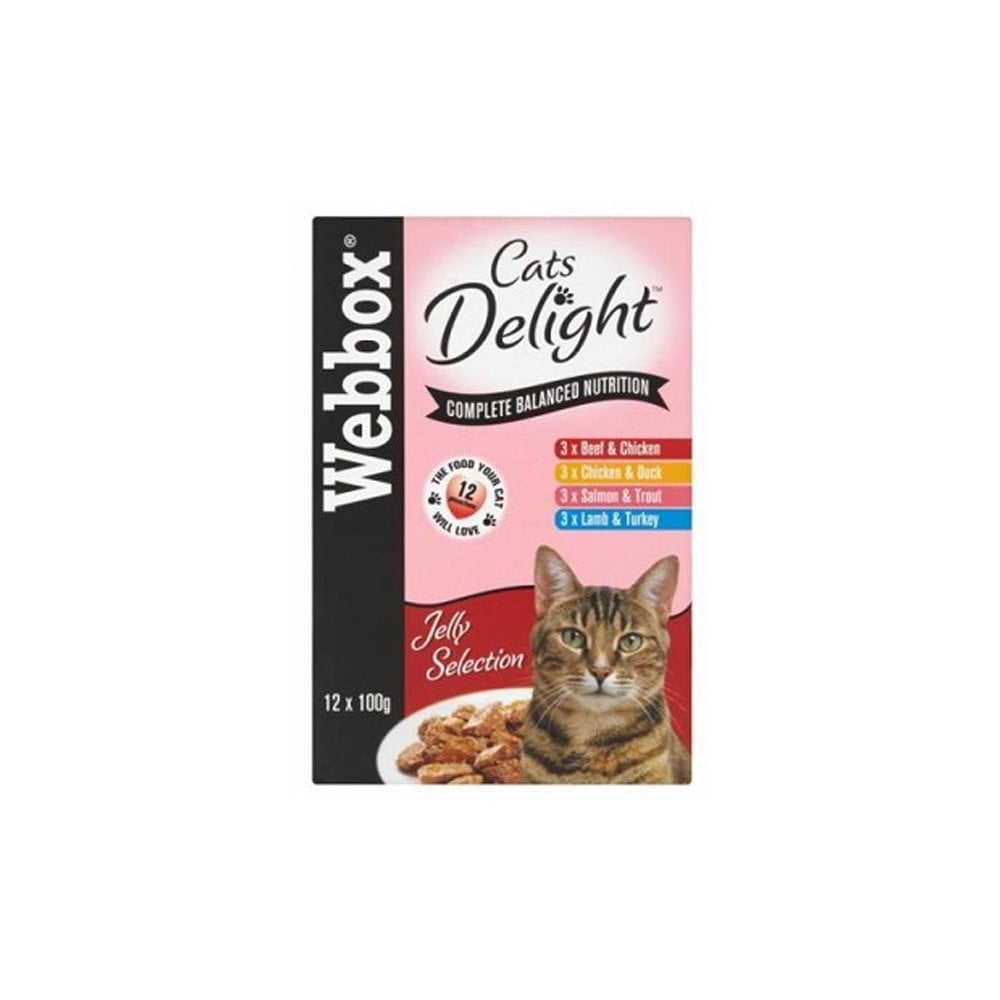Webbox Cat Delight Jelly Food Pouches 12x100 g 12 x 100g