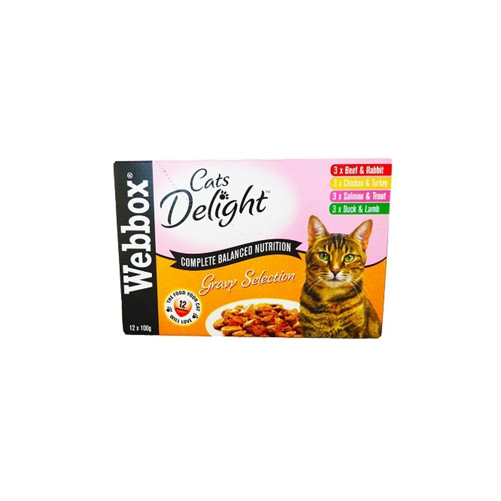 Webbox Cats Delight Cat Food in Gravy (12x100g Pouches) 12 x 100g