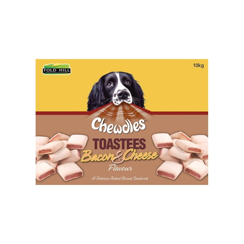Chewdles Toastees Bacon & Cheese Dog Treats 10kg