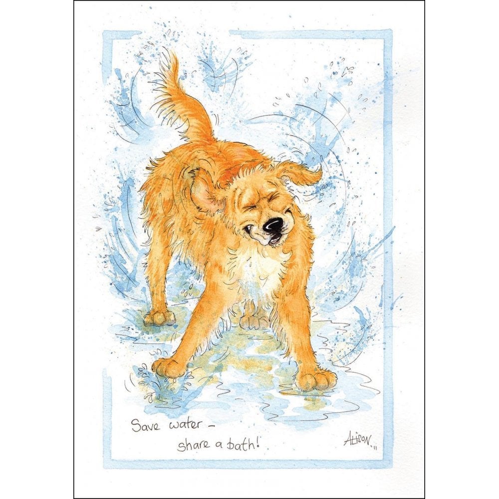 Splimple "Save Water Share A Bath" Greetings Card
