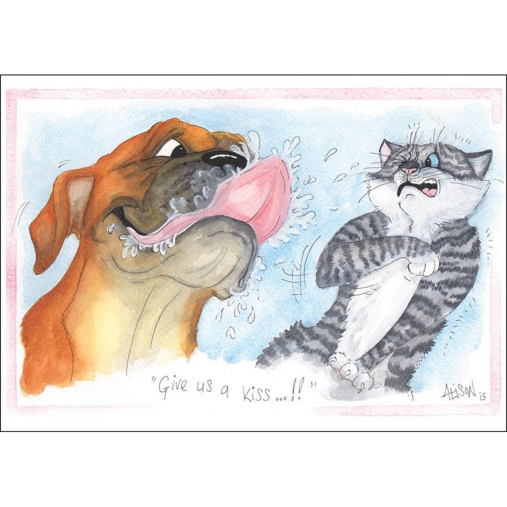 Splimple "Give Us A Kiss" Greetings Card