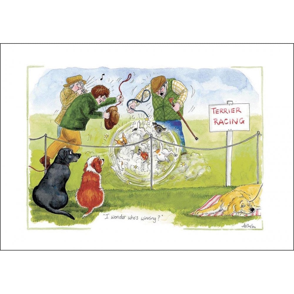 Splimple "Terrier Racing" Greetings Card