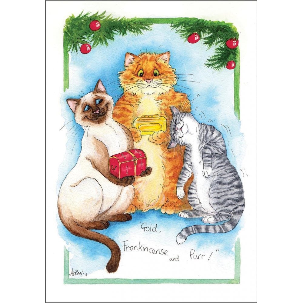 Splimple "Gold, Frankincense And Purr" Greetings Card