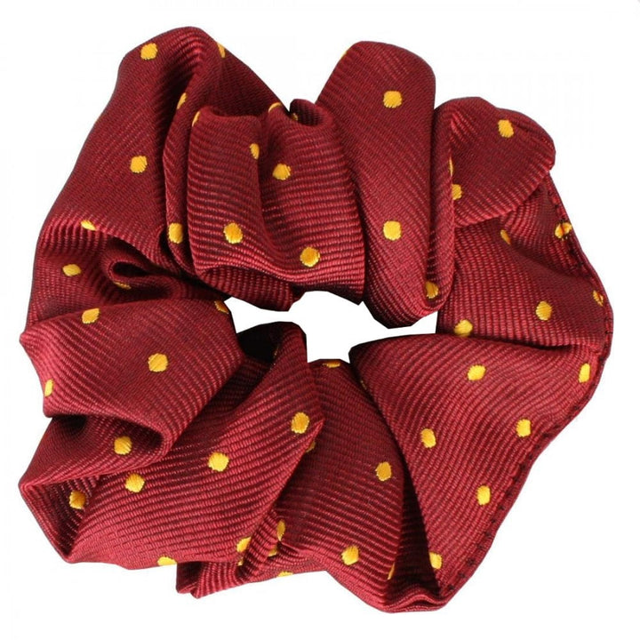 Equetech Polka Dot Scrunchie in Burgundy#Burgundy