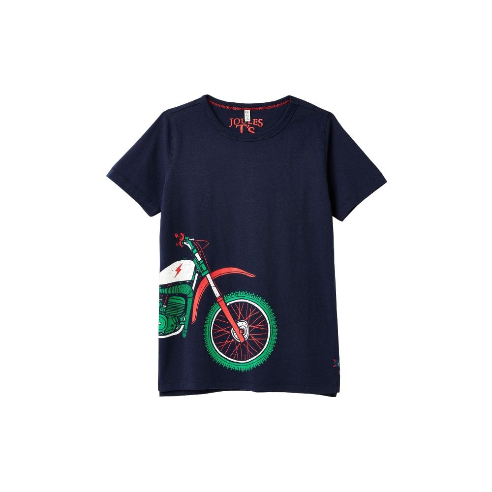 Joules Boys Ben Screenprint T-Shirt in Navy#Navy