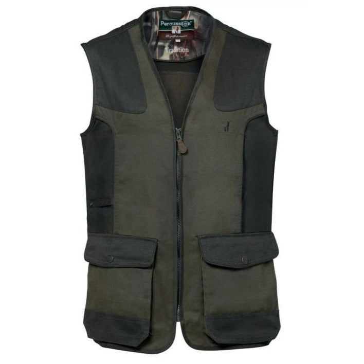 The Percussion Mens Tradition Embroidered Hunting Vest in Green#Green