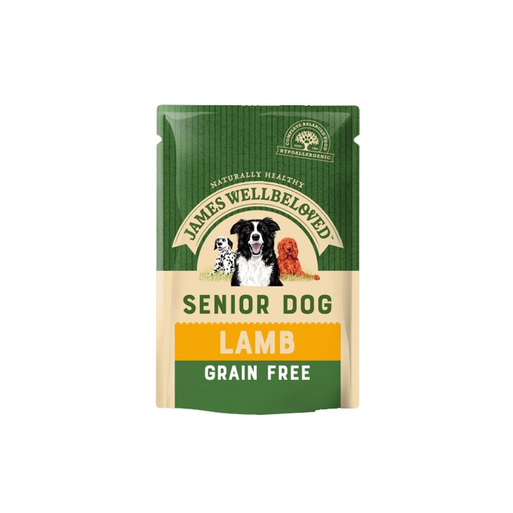 James Wellbeloved Grain Free Senior Dog Food with Lamb (12x100g Pouches)