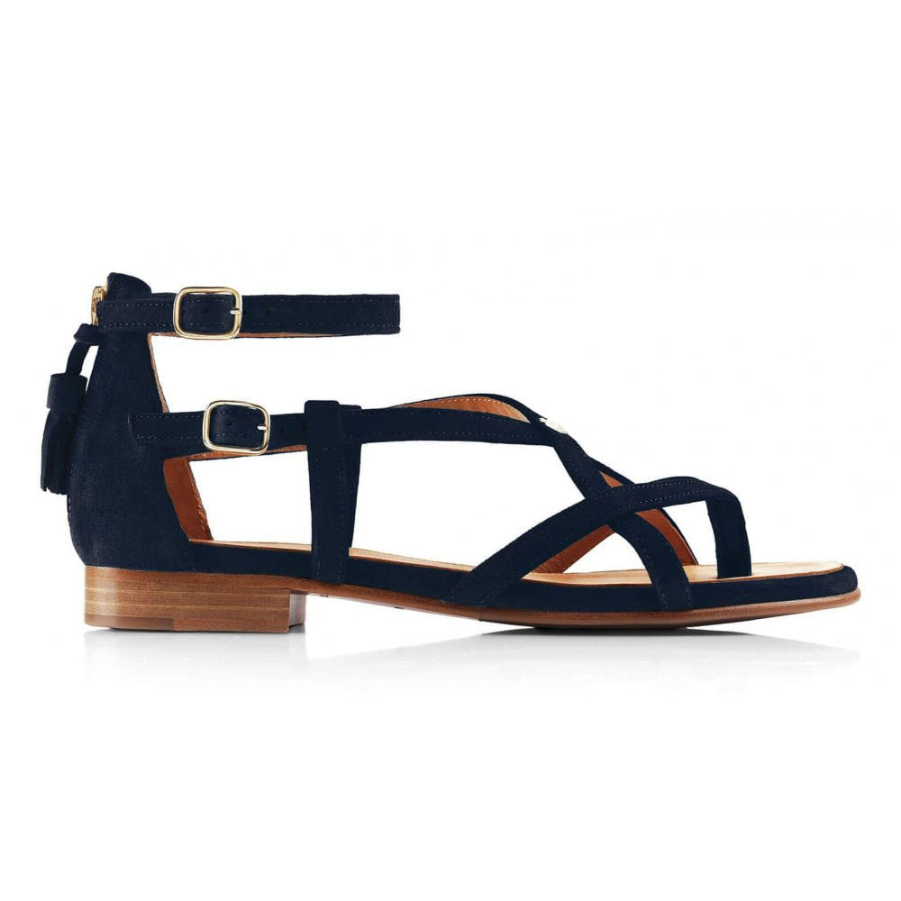 Fairfax & Favor Ladies Brancaster Suede Sandals in Navy#Navy