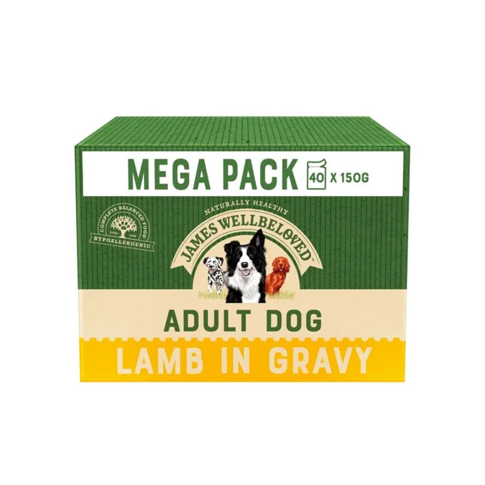 James Wellbeloved Adult Dog Food with Lamb Mega Pack 40 x 150g