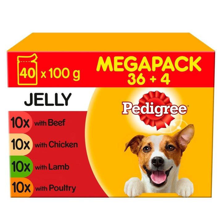 Pedigree Mixed Selection in Jelly Dog Food Pouches Mega Pack