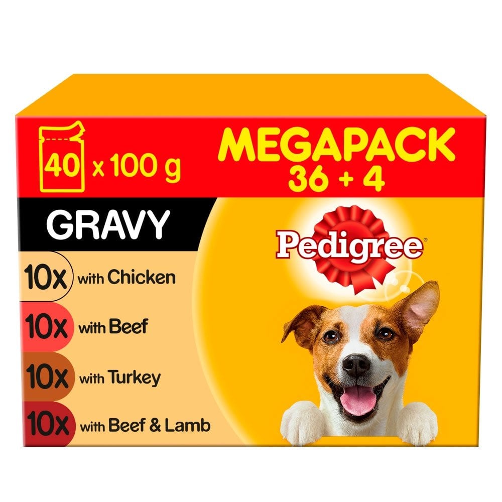 Pedigree Mixed Selection in Gravy Dog Food Pouches Mega Pack