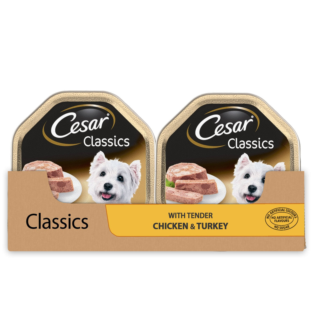 Cesar Classics with Chicken and Turkey Dog Food Multipack 14 x 150g