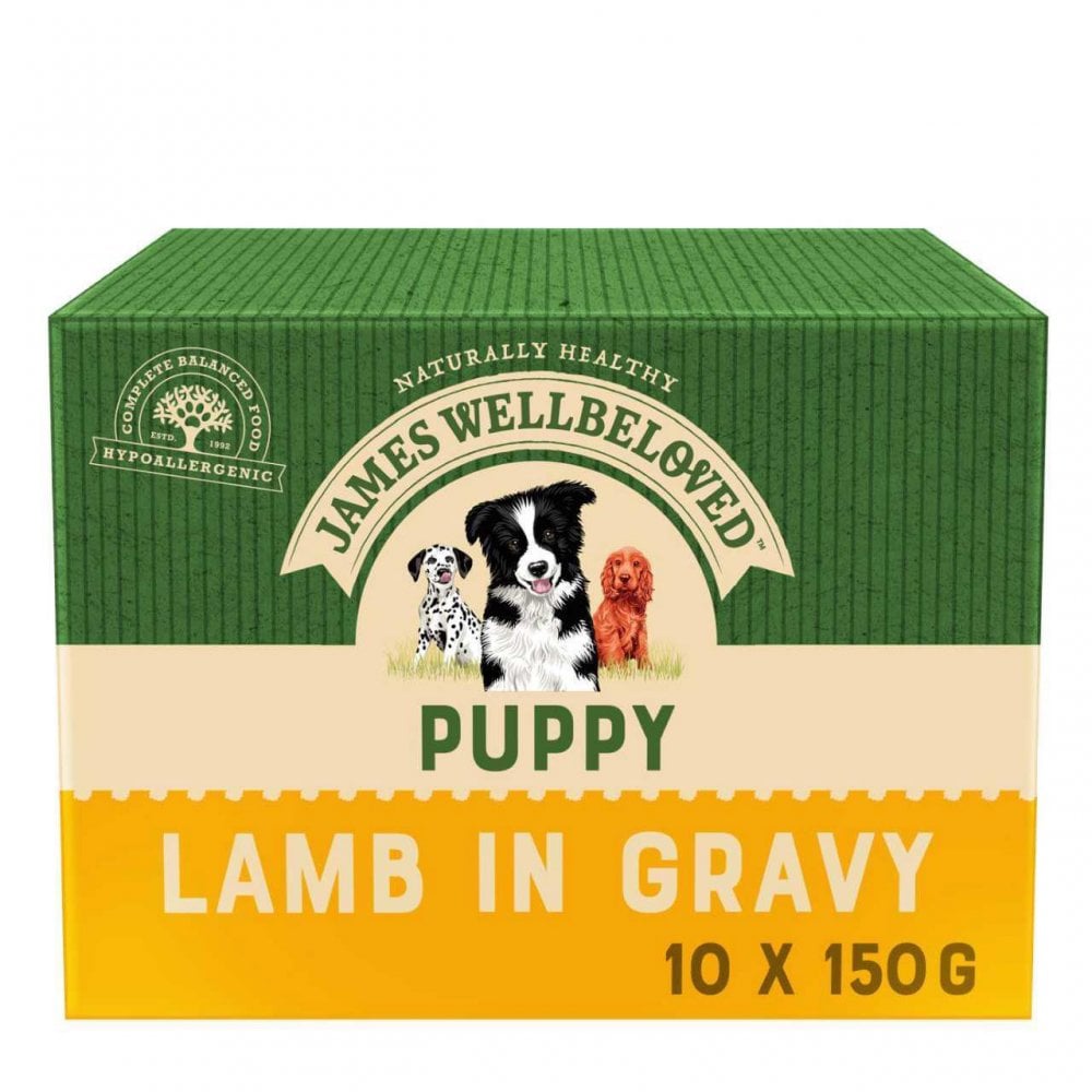 James Wellbeloved Puppy Lamb in Gravy Wet Dog Food (10x150g Pouches) 10 x 150g