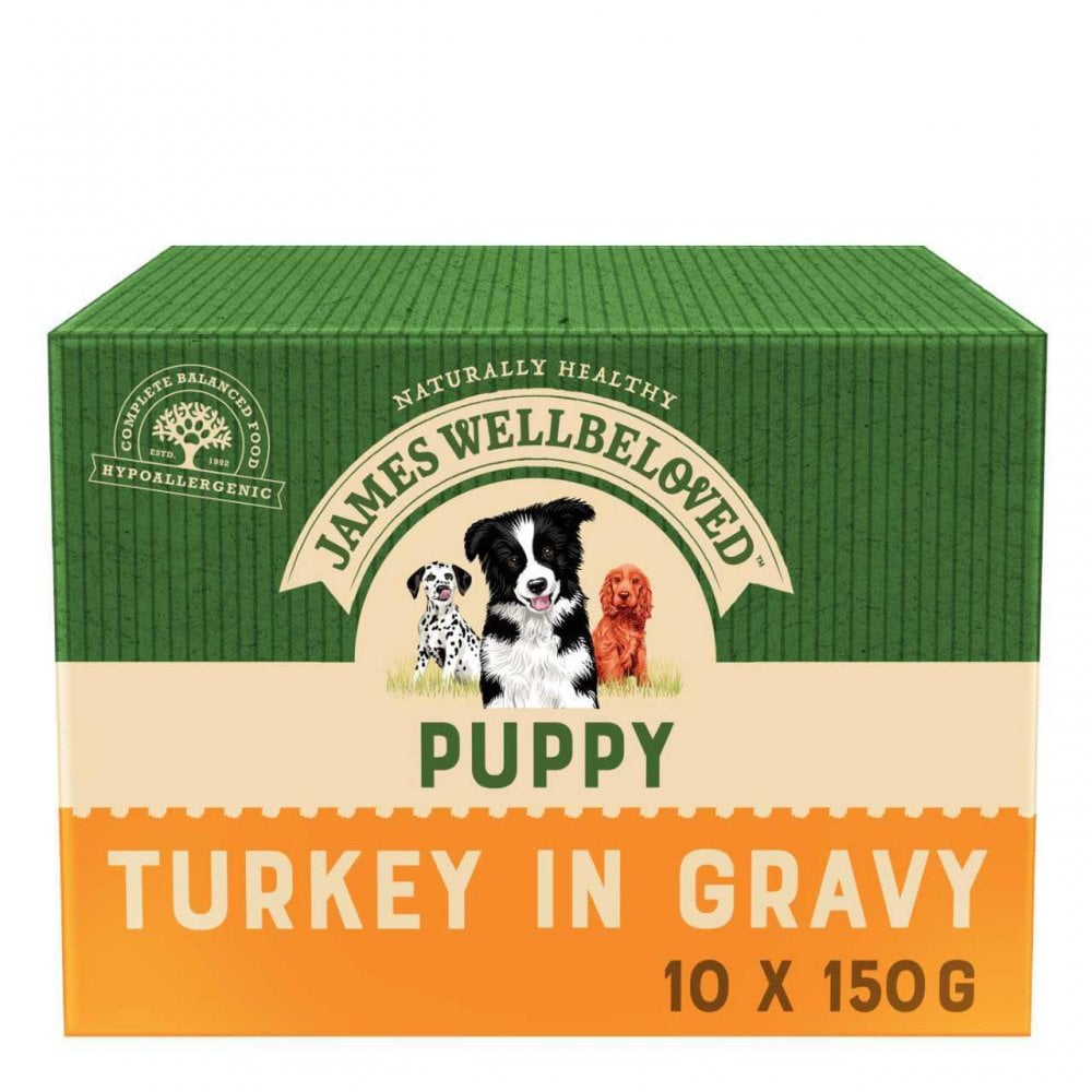 James Wellbeloved Puppy Turkey in Gravy Wet Dog Food (10x150g Pouches) 10 x 150g